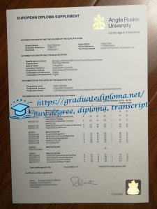 Anglia Ruskin University transcript