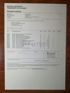 Brunel University London transcript