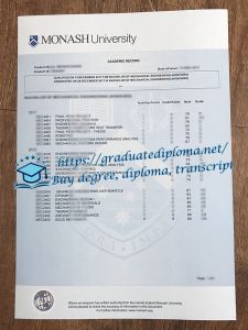 Monash University transcript
