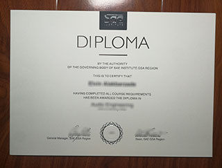 SAE Institute certificate