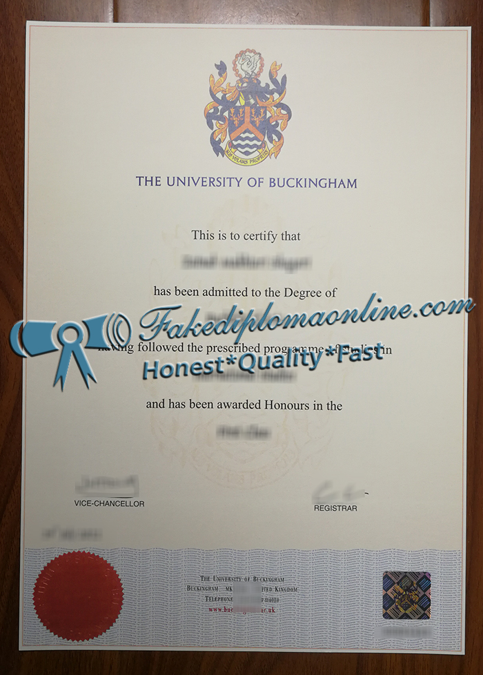 University of Buckingham diploma