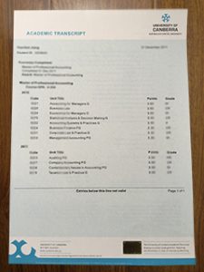 University of Canberra transcript