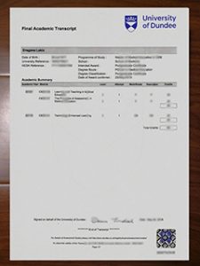 University of Dundee transcript