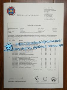 University of Edinburgh transcript