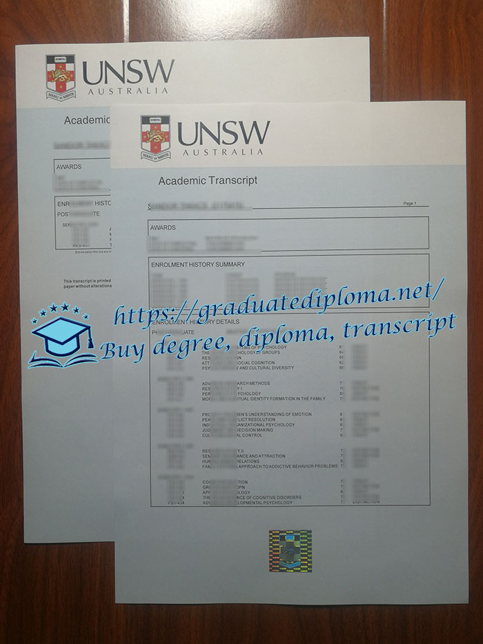 University of New South Wales transcript