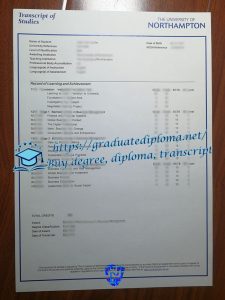University of Northampton transcript
