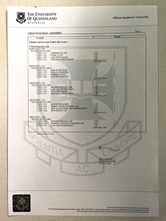 University of Queensland transcript