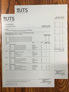 University of Technology Sydney transcript