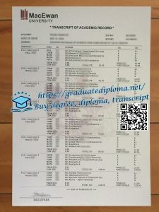 McEwan University transcript