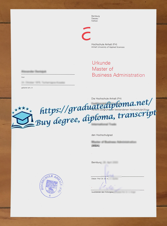 Hochschule Anhalt diploma