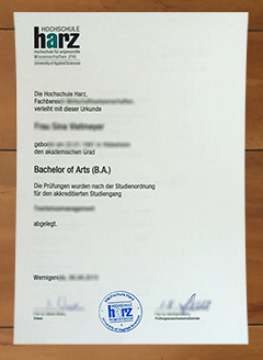 Hochschule Harz degree