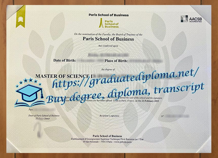 Paris School of Business diploma