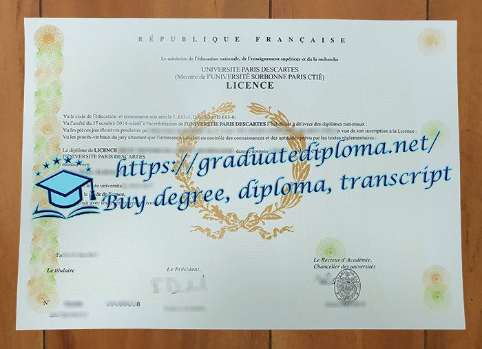 Université Paris Descartes diploma