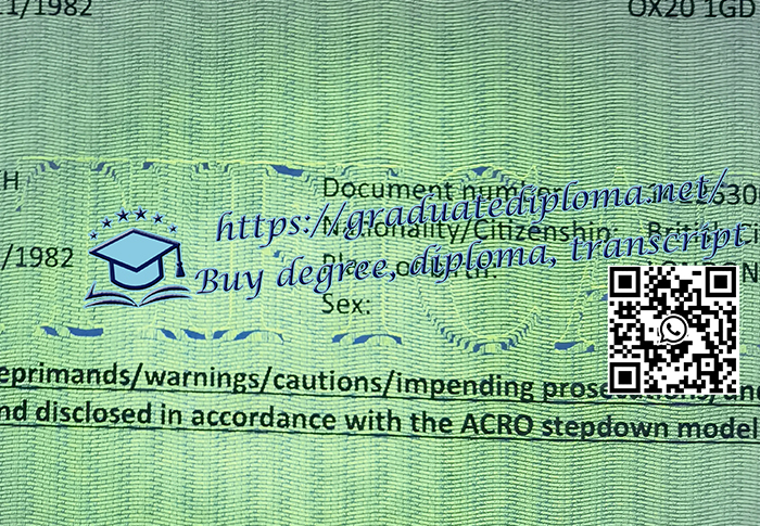 Police Certificate ACRO with fluorescent and anti-counterfeiting