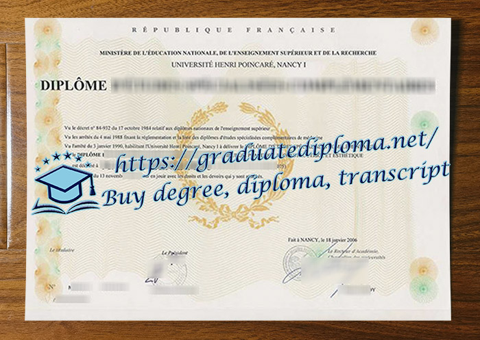 Université Henri Poincaré diploma