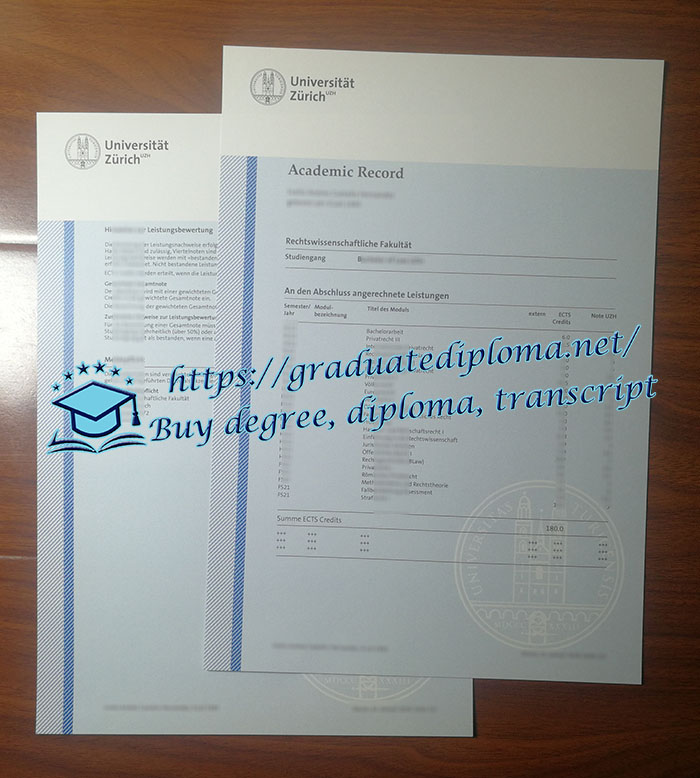 University of Zurich transcript