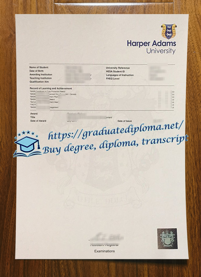 Harper Adams University transcript