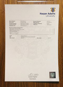 Harper Adams University transcript