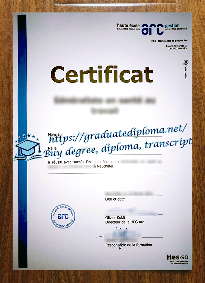 Haute École ARC diploma