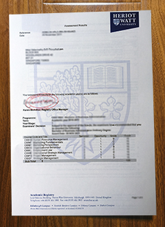 Heriot-Watt University transcript