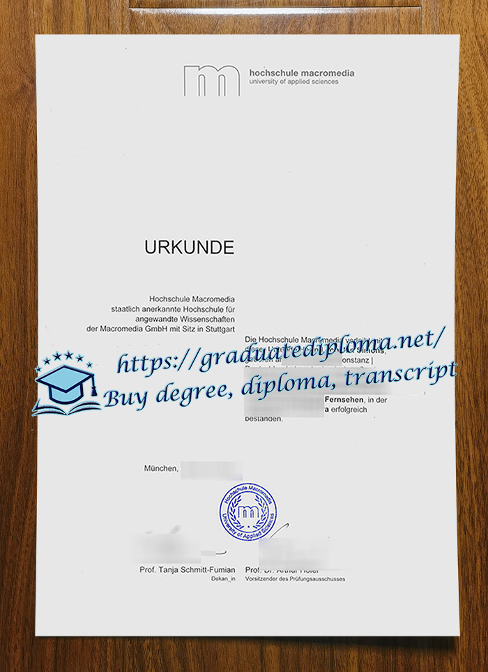 Hochschule Macromedia diploma