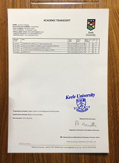 Keele University transcript