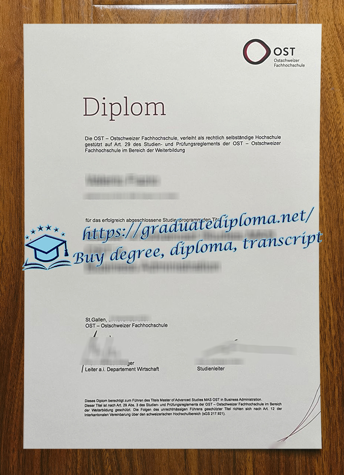 OST – Ostschweizer Fachhochschule diploma