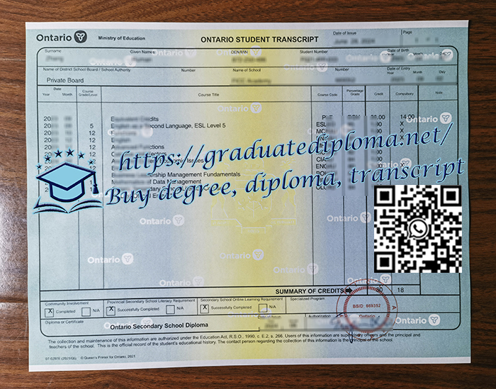 Ontario-Secondary-School-transcript