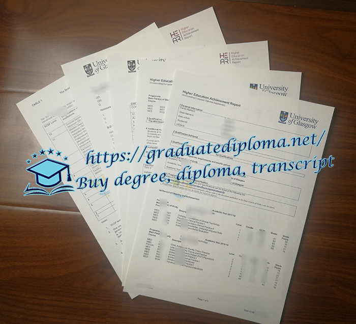 University of Glasgow transcript