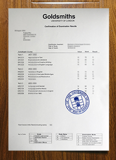 Goldsmiths' College transcript