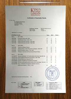 King's College London transcript