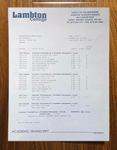 Lambton College transcript