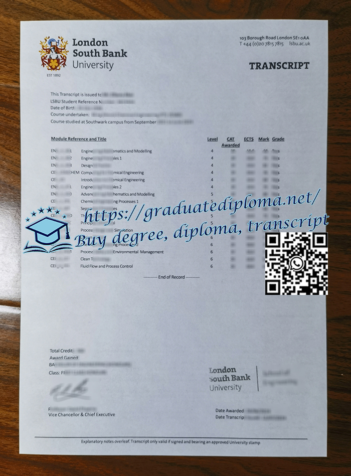 London-South-Bank-University-transcript