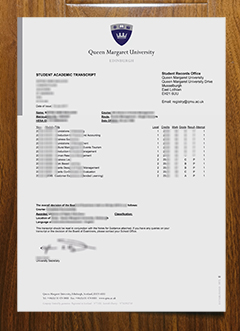 Queen Margaret University transcript