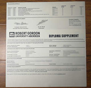 Robert Gordon University transcript