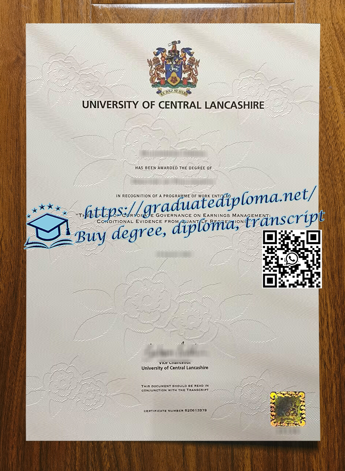 University of Central Lancashire diploma