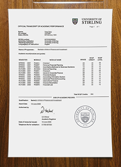 University of Stirling transcript