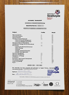 University of Strathclyde transcript