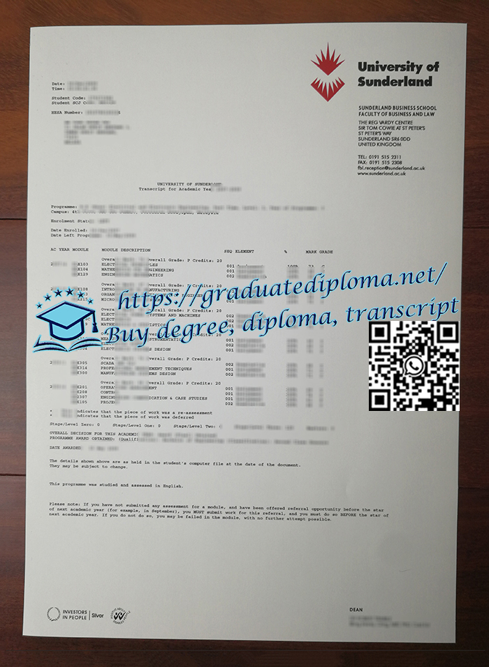 University-of-Sunderland-transcript