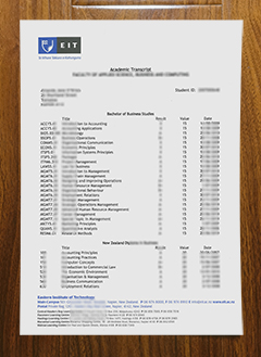 Eastern Institute of Technology transcript