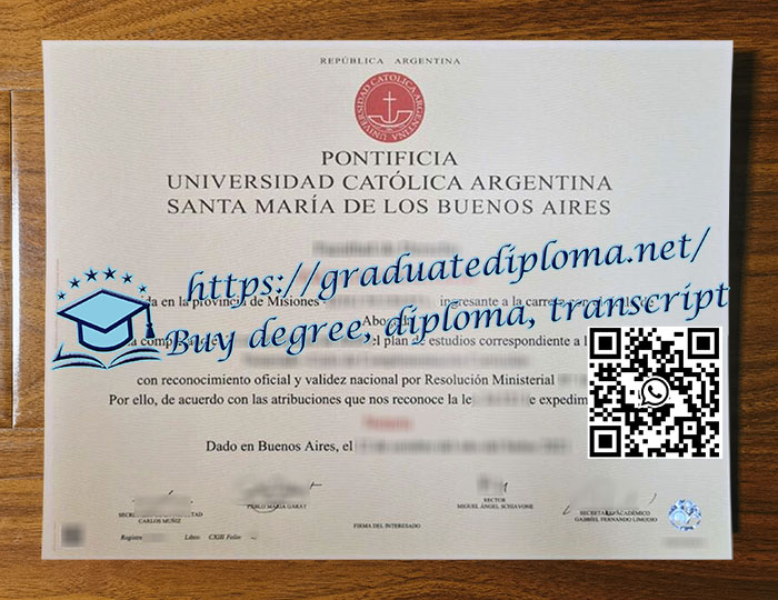 Universidad Católica Argentina diploma