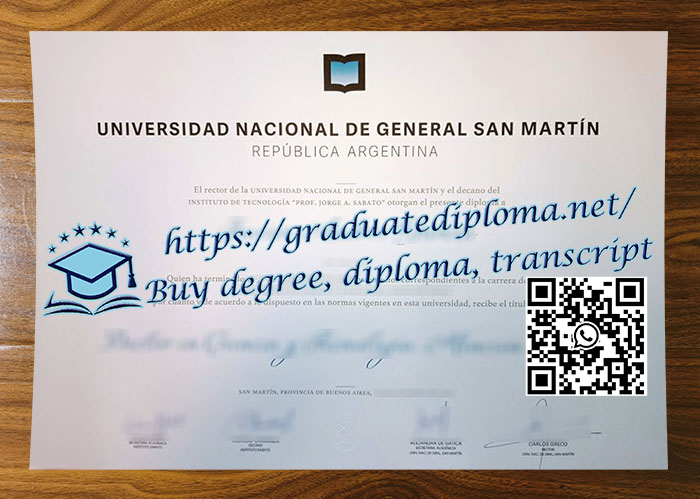 Universidad Nacional de General San Martín diploma