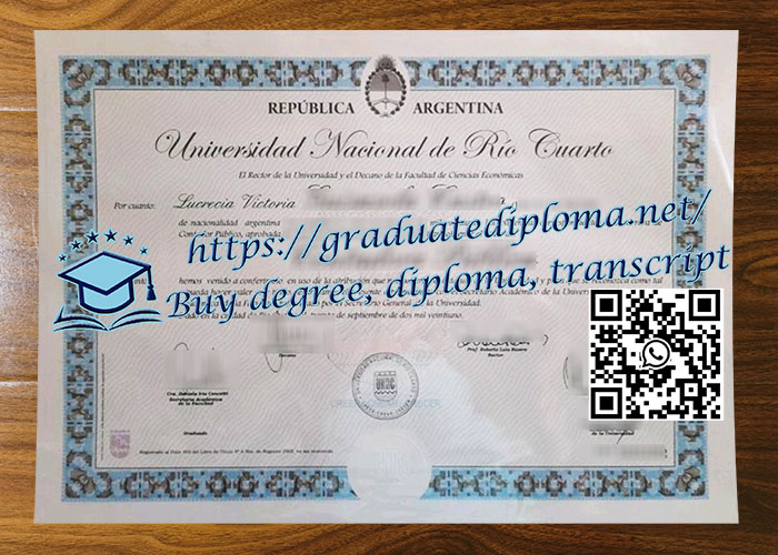 Universidad Nacional de Río Cuarto diploma