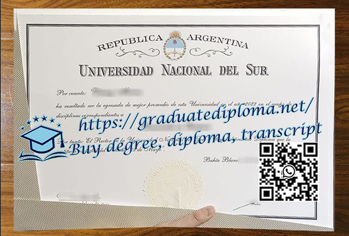 Universidad Nacional del Sur diploma