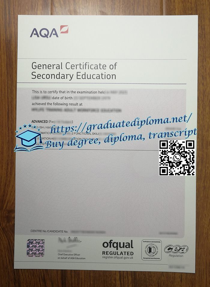 AQA GCSE certificate