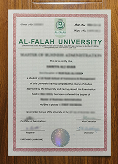 Al-Falah University degree