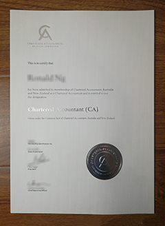 CA ANZ Chartered Accountant certificate