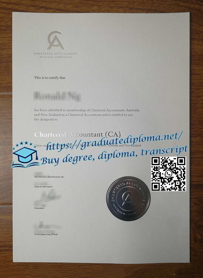 CA ANZ Chartered Accountant certificate