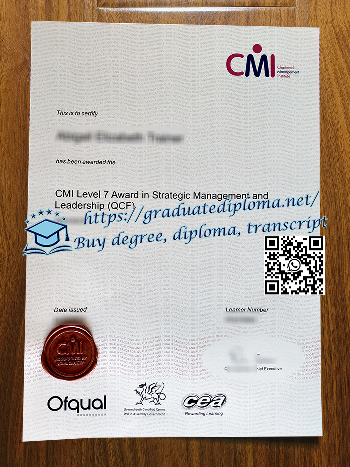 CMI Level 7 certificate