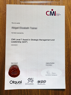 CMI Level 7 certificate